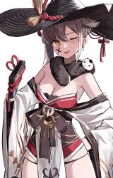 Rule 34 | 1girl, absurdres, azur lane, black headwear, black panties, blush, breasts, cleavage, cowboy shot, earrings, fur collar, grey hair, hair ornament, hairpin, hamster, hand fan, hand on own hip, highres, holding, holding fan, japanese clothes, jewelry, kimono, long sleeves, looking at viewer, medium breasts, off shoulder, one eye closed, panties, pelvic curtain, shiro wa (shiroshironix), short kimono, sidelocks, simple background, skindentation, solo, suzutsuki (azur lane), suzutsuki (suzutsuki hanetsuki adept!) (azur lane), tongue, tongue out, underwear, white background, white kimono, wide brim, wide sleeves, yellow eyes