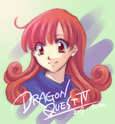 Rule 34 | 00s, 1girl, 2007, alena (dq4), chunsoft, copyright name, dated, dragon quest, dragon quest iv, earrings, enix, fu-ka, jewelry, long hair, lowres, ponytail, portrait, red eyes, red hair, smile, solo