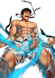 Rule 34 | 1boy, 8 (yamalu), abs, black hair, erection, headband, highres, male focus, muscular, pectorals, penis, ryu (street fighter), short hair, solo, street fighter, tagme, torn clothes