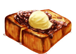 Rule 34 | bread, bread slice, food, food focus, kaneko ryou, no humans, original, simple background, still life, toast, white background