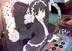 Rule 34 | 10s, 1girl, ace (playing card), ace of hearts, ace of spades, bad id, bad pixiv id, black hair, card, casino, poker chip, celestia ludenberg, danganronpa: trigger happy havoc, danganronpa (series), drill hair, gambling, gothic lolita, hairband, heart, king (playing card), king of spades, kiya machi, lolita fashion, long hair, pale skin, playing card, poker chip, red eyes, roulette table, smile, solo, spade (shape), table, twin drills, twintails
