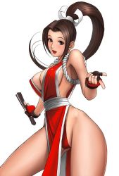 Rule 34 | artist request, breasts, brown eyes, brown hair, cleavage, shiranui mai, snk, tagme, the king of fighters