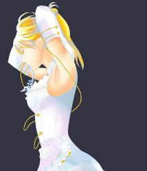 Rule 34 | 1girl, arms over head, artist request, ayase eli, bare shoulders, blonde hair, blush, breasts, bridal veil, bride, dress, earrings, elbow gloves, closed eyes, female focus, fixing hair, flower, frills, garter straps, gloves, hair between eyes, hair ornament, hands over head, high ponytail, highres, jewelry, long hair, looking at viewer, love live!, love live! school idol festival, love live! school idol project, medium breasts, parted lips, ponytail, short hair, solo, strapless, strapless dress, thighhighs, tiara, veil, wedding, wedding dress, white dress, white flower, white gloves, zakimpo