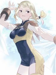 Rule 34 | 1girl, blonde hair, bodysuit, braid, breasts, final fantasy, final fantasy xii, jewelry, long hair, looking at viewer, minabe (mi-nabe), open mouth, penelo, smile, solo, thighhighs, twin braids, twintails