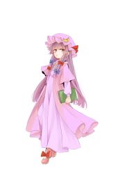 Rule 34 | 1girl, absurdres, bad id, bad pixiv id, blue bow, blunt bangs, book, bow, capelet, crescent, crescent hair ornament, dress, footwear bow, full body, hair bow, hair ornament, hat, highres, holding, long sleeves, looking at viewer, mob cap, patchouli knowledge, pink footwear, purple dress, purple eyes, purple hair, purple hat, red bow, shoes, simple background, socks, solo, souta (karasu no ouchi), touhou, transparent background, white background, white socks