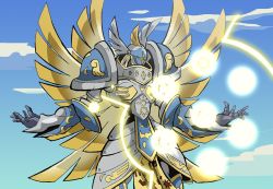 Rule 34 | angel, angel boy, armor, crests (digimon), digimon, highres, seraphimon, wings