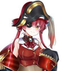 Rule 34 | 1girl, arrow through heart, ascot, bare shoulders, black hat, breasts, buttons, closed mouth, eyepatch, gem, gold trim, hair between eyes, hat, hololive, houshou marine, jacket, konsune (tengerium), large breasts, leotard, leotard under clothes, long hair, long sleeves, pink hair, pirate, pirate hat, see-through, see-through leotard, sleeves past elbows, smile, solo, transparent background, twintails, virtual youtuber, yellow eyes
