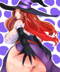 Rule 34 | ass, ass grab, breasts, dragon&#039;s crown, elbow gloves, gloves, hat, huge ass, large breasts, looking back, no panties, red hair, sideboob, sorceress (dragon&#039;s crown), tagme, witch hat, yac (mokkori)