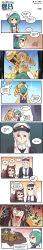 Rule 34 | :3, absurdres, akagi (azur lane), animal ears, azur lane, belt, beret, black belt, black coat, black neckwear, blonde hair, blunt bangs, braid, chinese text, coat, comic, dress, drill, drill hair, elbow gloves, enterprise (azur lane), foote (azur lane), fox ears, fox tail, gloves, green hair, hair ornament, hairclip, hat, hat feather, highres, japanese clothes, left-to-right manga, long image, military hat, multiple tails, necktie, open clothes, open coat, peaked cap, poptepipic, prototype bulin mkii (azur lane), purple eyes, sailor collar, silver hair, sleeveless, striped clothes, striped dress, tail, tall image, toucailao, translation request, twin drills, twintails, vertical-striped clothes, vertical-striped dress, watermark, weibo logo, weibo watermark, yellow eyes