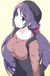 Rule 34 | 10s, 1girl, aqua eyes, beret, breasts, hat, large breasts, long hair, love live!, love live! school idol festival, love live! school idol project, nagimiso, purple hair, smile, solo, tojo nozomi, twintails, very long hair