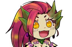 Rule 34 | 1girl, blush, breasts, cleavage, fang, gyate gyate, league of legends, open mouth, plant girl, zyra