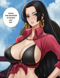 Rule 34 | 1girl, boa hancock, breasts, kyopink, large breasts, long hair, one piece, solo