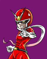 Rule 34 | 00s, 1boy, abs, clenched hand, gloves, helmet, highres, male focus, mask, no pupils, scarf, skin tight, solo, uri (ayanokouziii), viewtiful joe, viewtiful joe (character), white gloves, yellow eyes