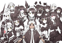 Rule 34 | 6+girls, :&lt;, :d, agent (girls&#039; frontline), alchemist (girls&#039; frontline), architect (girls&#039; frontline), black hair, blunt bangs, breasts, destroyer (girls&#039; frontline), double bun, dreamer (girls&#039; frontline), dress, drone, elisa (girls&#039; frontline), executioner (girls&#039; frontline), eyepatch, gager (girls&#039; frontline), gas mask, girls&#039; frontline, hair bun, hair ornament, hunter (girls&#039; frontline), intruder (girls&#039; frontline), judge (girls&#039; frontline), kokukyukeo, long hair, looking at viewer, maid, maid headdress, mask, medium breasts, multiple girls, open mouth, ouroboros (girls&#039; frontline), partially colored, purple eyes, red eyes, sangvis ferri, scarecrow (girls&#039; frontline), short hair, side ponytail, small breasts, smile, twintails, weapon, white hair, yellow eyes