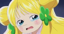 Rule 34 | 1girl, animated, animated gif, blonde hair, blue eyes, crying, dressrosa, dwarf, laughing, lowres, mansherry (one piece), multiple boys, one piece, sexually suggestive, tears