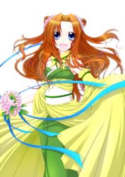 Rule 34 | 1girl, absurdres, blue eyes, detached sleeves, highres, hisui suzuhana, long hair, looking at viewer, open mouth, orange hair, original, solo