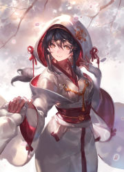 Rule 34 | 10s, 1girl, adapted costume, admiral (kancolle), alternate costume, black hair, bridal gauntlets, brown eyes, cherry blossoms, dress, gloves, hair ornament, hairclip, haruna (kancolle), hood, japanese clothes, jewelry, kantai collection, kimono, kishiyo, long sleeves, looking at viewer, obi, off shoulder, out of frame, petals, pov, pov hands, revision, ring, sash, smile, solo focus, tree, uchikake, wedding band, wedding dress, white gloves, wide sleeves