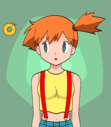 Rule 34 | 1girl, animated, animated gif, breasts, creatures (company), game freak, green eyes, holding pendulum, hypnosis, jimryu, lowres, mind control, misty (pokemon), nintendo, open mouth, orange hair, pendulum, pokemon, pokemon (anime), pokemon (classic anime), side ponytail, small breasts, source request, suspenders
