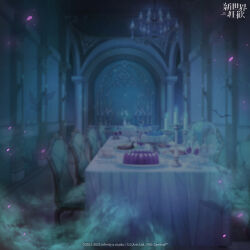 Rule 34 | candle, candlelight, candlestand, chair, chandelier, dessert, food, no humans, nu carnival, official art