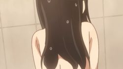 Rule 34 | 2girls, animated, animated gif, ass, ass focus, black hair, from behind, fujiwara chika, kaguya-sama wa kokurasetai ~tensai-tachi no renai zunousen~, long hair, multiple girls, pink hair, shinomiya kaguya, wet
