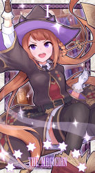 Rule 34 | 1girl, absurdres, animal ears, animal hat, arm up, black hat, black necktie, black robe, black thighhighs, book, braid, braided hair rings, brown hair, collared shirt, commentary request, discharge mochi, fake animal ears, feet out of frame, gloves, hair rings, hat, highres, horse girl, long hair, long sleeves, necktie, open book, pleated skirt, purple eyes, robe, shirt, sitting, skirt, solo, sweep tosho (umamusume), tarot, tarot (medium), the magician (tarot), thighhighs, umamusume, v-shaped eyebrows, very long hair, white gloves, white shirt, white skirt, wide sleeves, witch hat