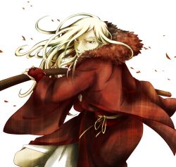 Rule 34 | 1girl, fighting stance, fur trim, grey hair, japanese clothes, kimono, long hair, old, old woman, pixiv fantasia, pixiv fantasia 4, ready to draw, sanctuary-of-apricot, serious, simple background, solo, very long hair, wrinkled skin