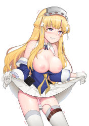 Rule 34 | 1girl, absurdres, and-j (dlwjdqja1212), bad id, bad pixiv id, blonde hair, blouse, blue eyes, blue shirt, breasts, cleavage, clenched teeth, clitoris, clothes lift, clothes pull, detached collar, drooling, fletcher (kancolle), gloves, headband, heart, heart-shaped pupils, highres, kantai collection, large breasts, lifting own clothes, long hair, long sleeves, neckerchief, nipples, no bra, object insertion, pussy, pussy juice, school uniform, serafuku, sex toy, shin guards, shirt, shirt pull, simple background, skirt, skirt lift, solo, sweat, symbol-shaped pupils, tears, teeth, thighhighs, trembling, uncensored, vaginal, vaginal object insertion, vibrator, vibrator cord, white gloves, white thighhighs, yellow neckerchief