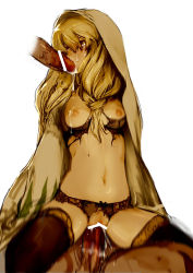 Rule 34 | 1girl, 2boys, blonde hair, bra, branch (blackrabbits), breasts, censored, crying, crying with eyes open, cum, cum in pussy, facial, fellatio, final fantasy, final fantasy tactics, group sex, hetero, highres, hood, lace, lace bra, lace panties, long hair, medium breasts, motion blur, multiple boys, navel, nipples, open clothes, oral, panties, penis, pussy, reverse cowgirl position, sex, sex from behind, square enix, straddling, tears, thighhighs, torn clothes, underwear, vaginal, white mage, white mage (fft), white mage (final fantasy)