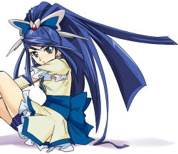 Rule 34 | 00s, 1girl, black eyes, blue hair, blue shorts, bow, butterfly hair ornament, cure aqua, earrings, elbow gloves, gloves, hair bow, hair ornament, hairband, ixy, jewelry, long hair, magical girl, minazuki karen, precure, shorts, shorts under skirt, solo, wide ponytail, yes! precure 5