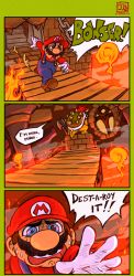Rule 34 | bowser, brown hair, comic, commentary, english commentary, english text, facial hair, highres, male focus, mario, mario (series), lava, mustache, nintendo, red hair, sindraws, the lord of the rings, tolkien&#039;s legendarium, tolkien's legendarium