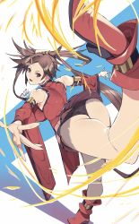 Rule 34 | chinese clothes, guilty gear, guilty gear xrd, guilty gear xx, highres, kuma (jk0073), kuradoberi jam, leg up, long hair, long sleeves, looking at viewer, outstretched arms, spread arms, thick thighs, thighs
