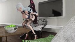 Rule 34 | 1girl, 3d, anal, animated, audible music, bdsm, bestiality, black thighhighs, bondage, bouncing breasts, bound, bow, breasts, bronya zaychik, bronya zaychik (silverwing: n-ex), bug, chain, cuffs, dog, fellatio, flying, garter belt, hair bow, high heels, highres, honkai (series), honkai impact 3rd, indoors, large breasts, lying, nipples, on back, on floor, oral, pussy, red footwear, restrained, sex, shackles, sound, spread legs, stocks, tagme, thighhighs, vaginal, video, white hair, wings