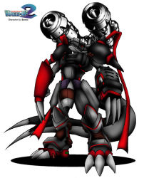 Rule 34 | armor, claws, digimon, digimon world 2, neo crimson, simple background, tail, white background