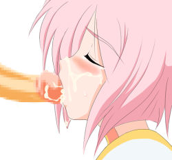 Rule 34 | 00s, 1girl, blush, censored, cum, cum in mouth, estellise sidos heurassein, closed eyes, fellatio, mosaic censoring, oral, penis, pink hair, solo focus, tales of (series), tales of vesperia