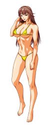 Rule 34 | 1girl, bikini, bikini zuma capture, breasts, kodamashi, large breasts, long hair, simple background, solo, swimsuit, white background