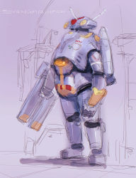 Rule 34 | armor, character name, gun, holding, holding gun, holding weapon, looking ahead, power armor, redesign, science fiction, sevenger, sketch, solo, standing, ukatsu juuzou, ultra series, ultraman z (series), weapon, yellow eyes