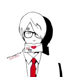 Rule 34 | 1boy, envelope, exb, glasses, hair over one eye, heart, male focus, monochrome, mouth hold, one piece, sanji (one piece), simple background, solo