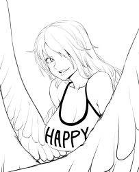 Rule 34 | 1girl, bad id, bad pixiv id, breasts, female focus, greyscale, harpy, highres, huge breasts, md5 mismatch, monet (one piece), monochrome, monster girl, one piece, solo, spacezin, white background, winged arms, wings