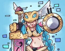 Rule 34 | 1girl, absurdres, digimon, digimon (creature), female focus, highres, minervamon, solo, tongue, tongue out