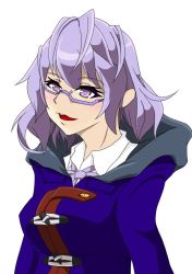Rule 34 | digimon, glasses, mikagura mirei, purple eyes, purple hair, purple ribbon, ribbon