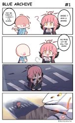Rule 34 | 1girl, 1other, 4koma, ?, aru (blue archive), binah (blue archive), blue archive, breasts, chibi, closed mouth, comic, comic sans, commentary, copyright name, crosswalk, english commentary, english text, faceless, faceless other, gun, halo, hand on own chest, highres, marin liekuriva, medium breasts, neck ribbon, pink ribbon, puff of air, ribbon, rifle, shadow, sniper rifle, sweatdrop, trembling, twitter, twitter username, weapon, | |