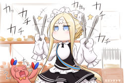 Rule 34 | &gt; &lt;, +++, 1girl, :d, abigail williams (fate), abigail williams (festival outfit) (fate), black dress, blonde hair, blue eyes, braid, butterfly hair ornament, closed eyes, commentary request, crossed bandaids, dress, fate/grand order, fate (series), hair ornament, highres, holding, keyhole, long hair, long sleeves, looking away, motion lines, neon-tetora, official alternate costume, open mouth, parted bangs, shirt, sidelocks, signature, sleeveless, sleeveless dress, sleeves past fingers, sleeves past wrists, smile, solo, star (symbol), stuffed animal, stuffed toy, teddy bear, tongs, translation request, very long hair, white shirt, xd