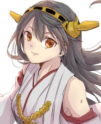 Rule 34 | 10s, 1girl, bad id, bad pixiv id, bare shoulders, black hair, detached sleeves, hairband, haruna (kancolle), hiki-wota, japanese clothes, kantai collection, long hair, personification, sketch, smile, solo