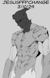 Rule 34 | absurdres, armor, bald, black eyes, garou (one-punch man), highres, horns, monster, murata yuusuke (style), muscular, muscular male, non-web source, one-punch man, shoulder armor