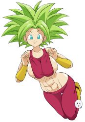 Rule 34 | 1girl, abs, absurdres, breasts, caisama, dragon ball, dragon ball super, earrings, fusion, highres, jewelry, kefla (dragon ball), large breasts, muscular, muscular female, potara earrings, sideboob, solo