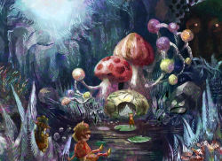 Rule 34 | forest, highres, lily pad, mushroom, nature, original, tomeriko-123