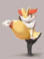 Rule 34 | 1girl, ajin (ajinhdremix), animal ear fluff, animal ears, animal nose, arms at sides, artist name, ass, black fur, blush, body fur, braixen, clenched hands, creatures (company), dated, disembodied limb, female focus, fox ears, fox girl, fox tail, from behind, full body, furry, furry female, game freak, gen 6 pokemon, grey background, heart, heart-shaped pupils, highres, legs, legs together, looking back, multicolored fur, neck fur, nintendo, notice lines, open mouth, pinching, pokemon, pokemon (creature), red eyes, signature, simple background, snout, solo focus, standing, stick, surprised, symbol-shaped pupils, tail, white fur, yellow fur