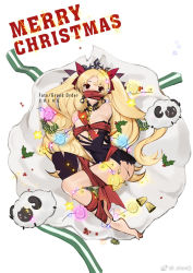 Rule 34 | 1girl, artist name, asymmetrical legwear, barefoot, black dress, blonde hair, bound, breasts, bright pupils, copyright name, detached collar, dress, earrings, ereshkigal (fate), fate/grand order, fate (series), gagged, jewelry, large breasts, long hair, looking at viewer, lying, merry christmas, mismatched legwear, red eyes, restrained, ribbon, ribbon bondage, sheep, shenq, short dress, simple background, single thighhigh, solo, teardrop, thighhighs, tiara, torn clothes, torn thighhighs, very long hair, weibo watermark, white background, white pupils