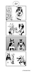 Rule 34 | !?, 4koma, 5girls, antlers, breasts, ceres fauna, clothing cutout, comic, commentary, cup, faceless, faceless female, flat chest, greyscale, highres, holding, holding cup, hololive, hololive english, horns, large breasts, monochrome, multiple girls, nanashi mumei, necktie, ninomae ina&#039;nis, ouro kronii, plaid, plaid skirt, reaching, silent comic, skirt, symbol-only commentary, taka t, teacup, tentacle hair, thighhighs, thinking, twitter username, underboob, underboob cutout, virtual youtuber, watson amelia
