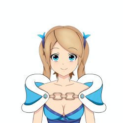 Rule 34 | 1girl, animated, animated gif, artist request, blonde hair, blue eyes, blush, bouncing breasts, breasts, cleavage, dota (series), dota 2, emofuri, female focus, rylai, short hair, solo, twintails